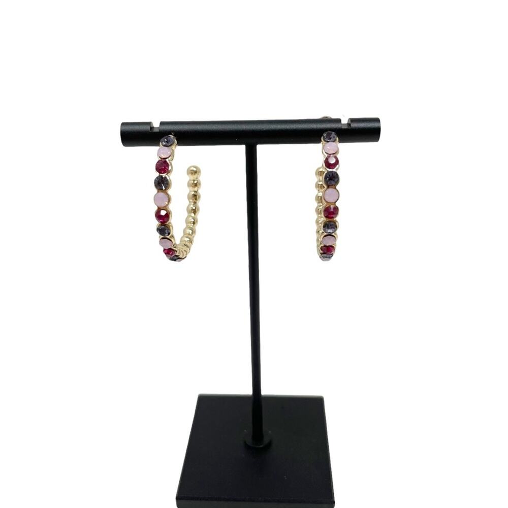 JTV Rhinestone Hoop Earrings - Picture 1 of 4